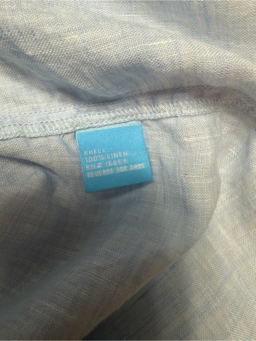 J. McLaughlin Britt Linen Shirt Large Light Blue Button Up Relaxed Beachy - Picture 4 of 5